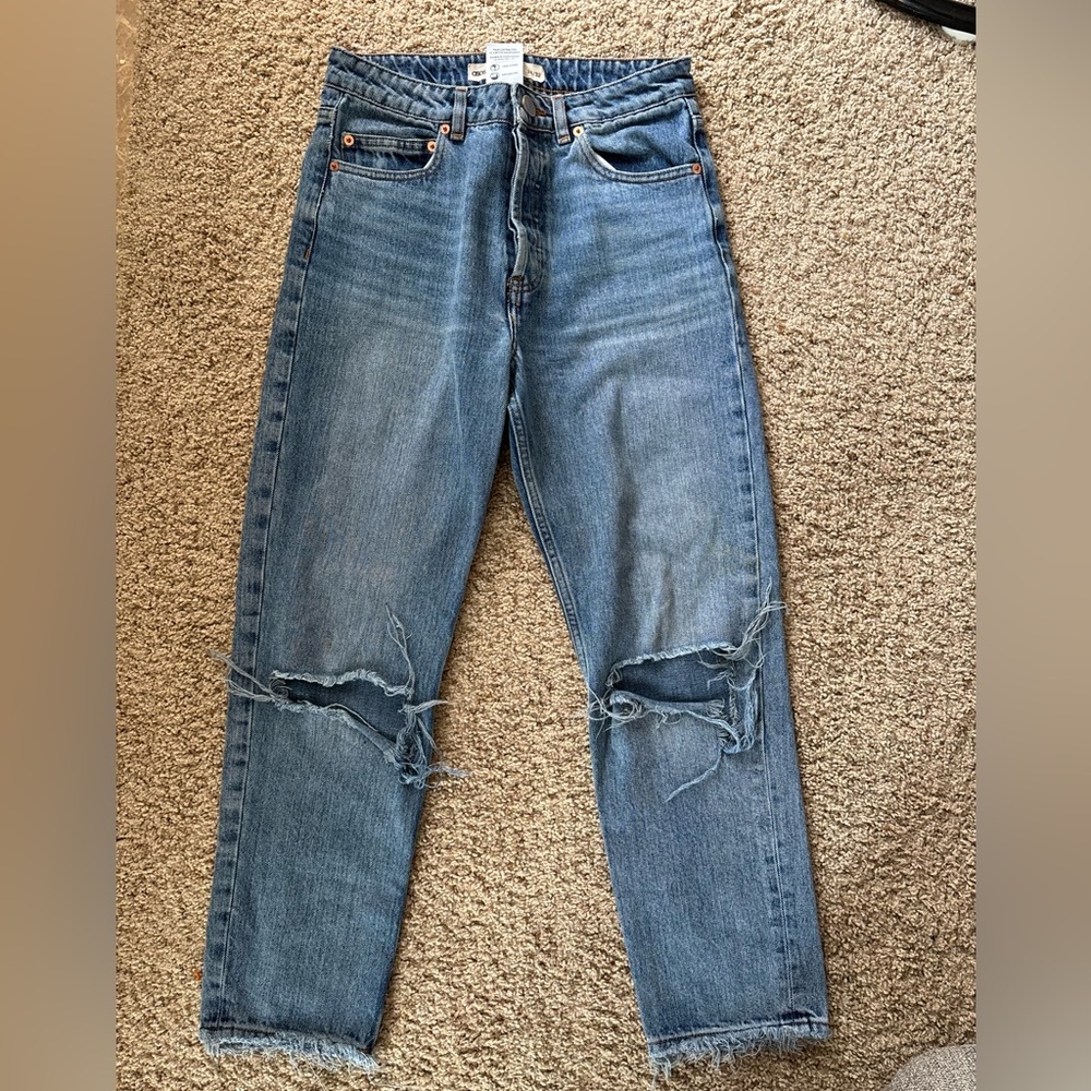 ASOS Blue Ripped Boyfriend Jeans